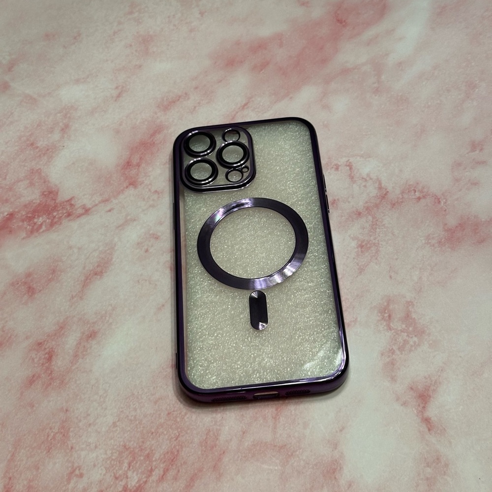 Clear/ Purple iPhone 14 Pro Max Case